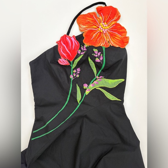 NWT Anthropologie × Yukiko Noritake Asymmetrical Floral Midi Dress - Picture 8 of 12